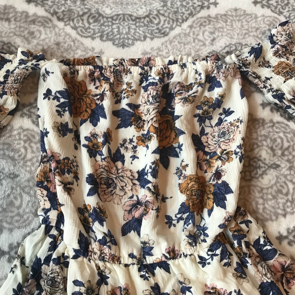 Ae Ruffled Flower Patterned Romper - image 2